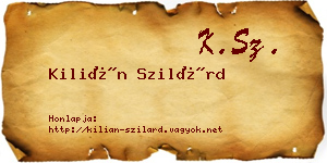Kilián Szilárd névjegykártya